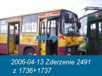 2006-04-13 Zderzenie Ikarusa nr 2491 z tramwajem 1736+1737