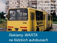 Reklamy WARTA na łódzkich autobusach