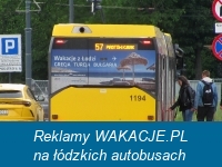 Reklamy WAKACJE.PL na łódzkich autobusach