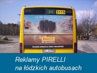 Reklamy PIRELLI na łódzkich autobusach