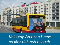 Reklamy Amazon Prime na łódzkich autobusach
