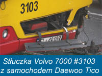 Stłuczka Volvo 7000 #3103 z samochodem Daewoo Tico