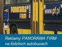 Reklamy PANORAMA FIRM na łódzkich autobusach