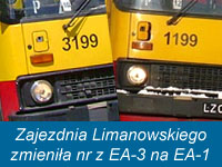 Zajezdnia Limanowskiego zmieniła nr z EA-3 na EA-1