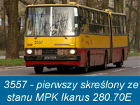 3557 - pierwszy skreślony ze stanu Ikarus 280.70E