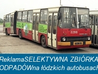 Reklama SELEKTYWNA ZBIÓRKA ODPADÓW na łódzkich autobusach