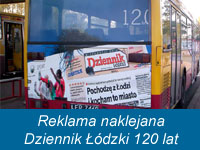 Reklama naklejana - Dziennik Łódzki 120 lat