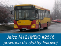 [C0049] 2010-02-25 Jelcz M121MB/3 #2516 powraca do służby liniowej