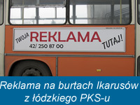 [C0044] 2010-02 Reklama na burtach Ikarusów z łódzkiego PKS-u