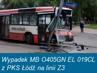 Wypadek MB O405GN EL 019CL z PKS Łódź na linii Z3