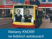 Reklamy KNORR na łódzkich autobusach