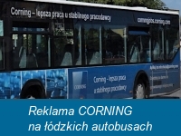 Reklamy CORNING na łódzkich autobusach