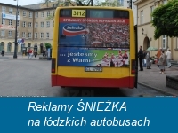 Reklamy ŚNIEŻKA na łódzkich autobusach