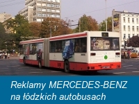 Reklamy MERCEDES-BENZ na łódzkich autobusach