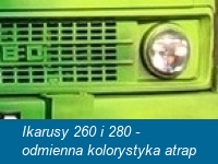 Ikarusy 260 i 280 - odmienna kolorystyka atrap