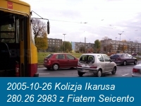 2005-10-26 Kolizja Ikarusa 280.26 2983 z Fiatem Seicento